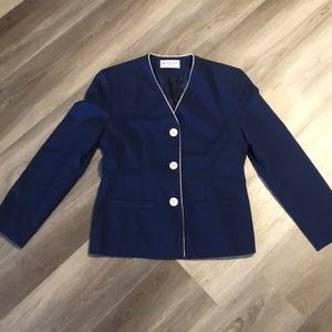 Sophisticates by Pendleton Petite Blazer Navy Blue